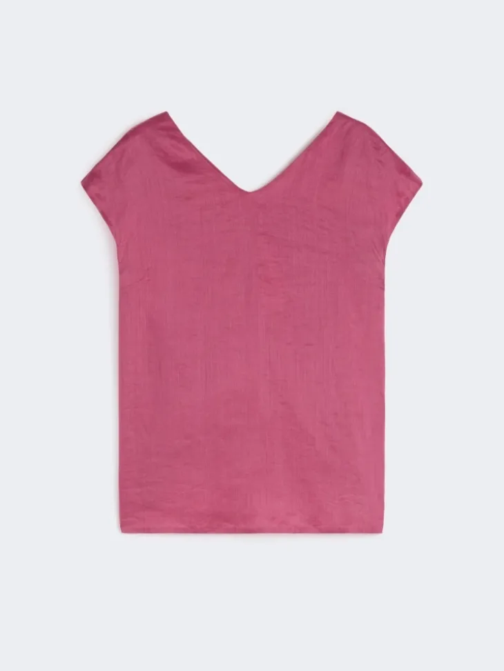 Ramie canvas blouse - CYCLAMEN