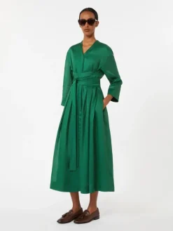 Ramie canvas dress - GREEN