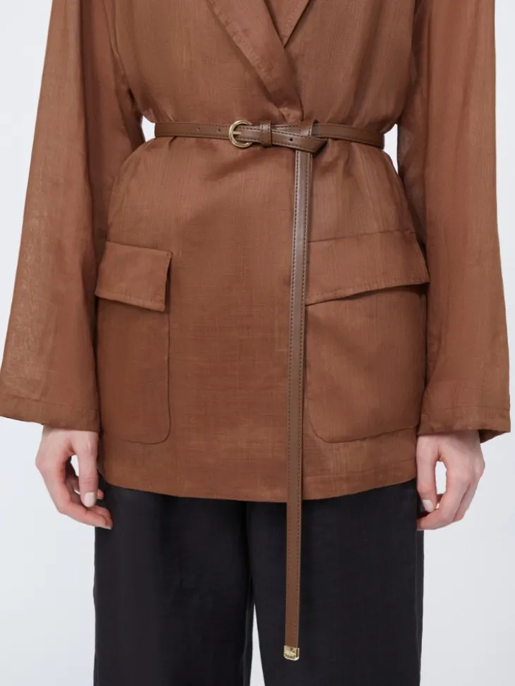 Ramie canvas jacket - CLAY