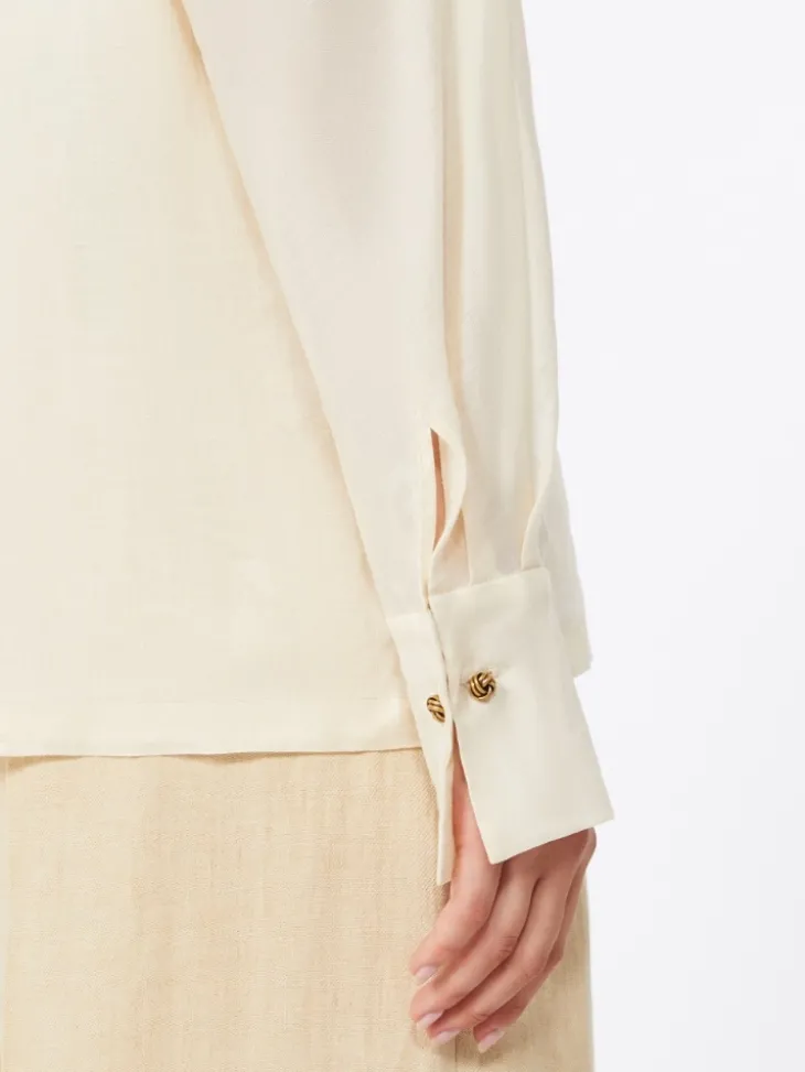 Ramie canvas shirt - BEIGE