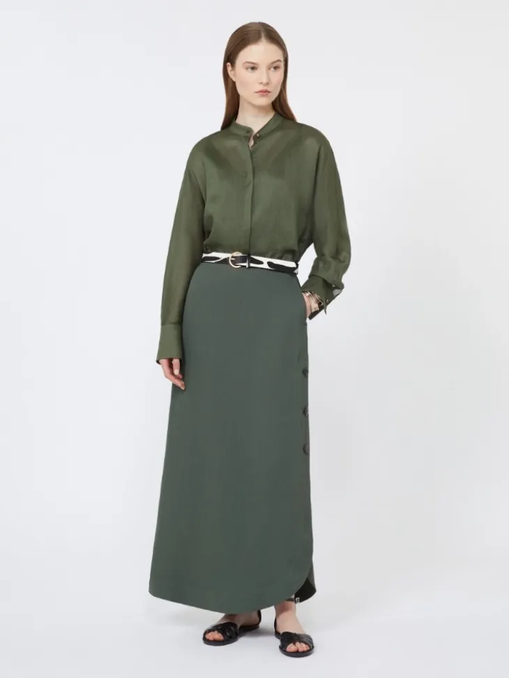 Ramie canvas shirt - KAKI