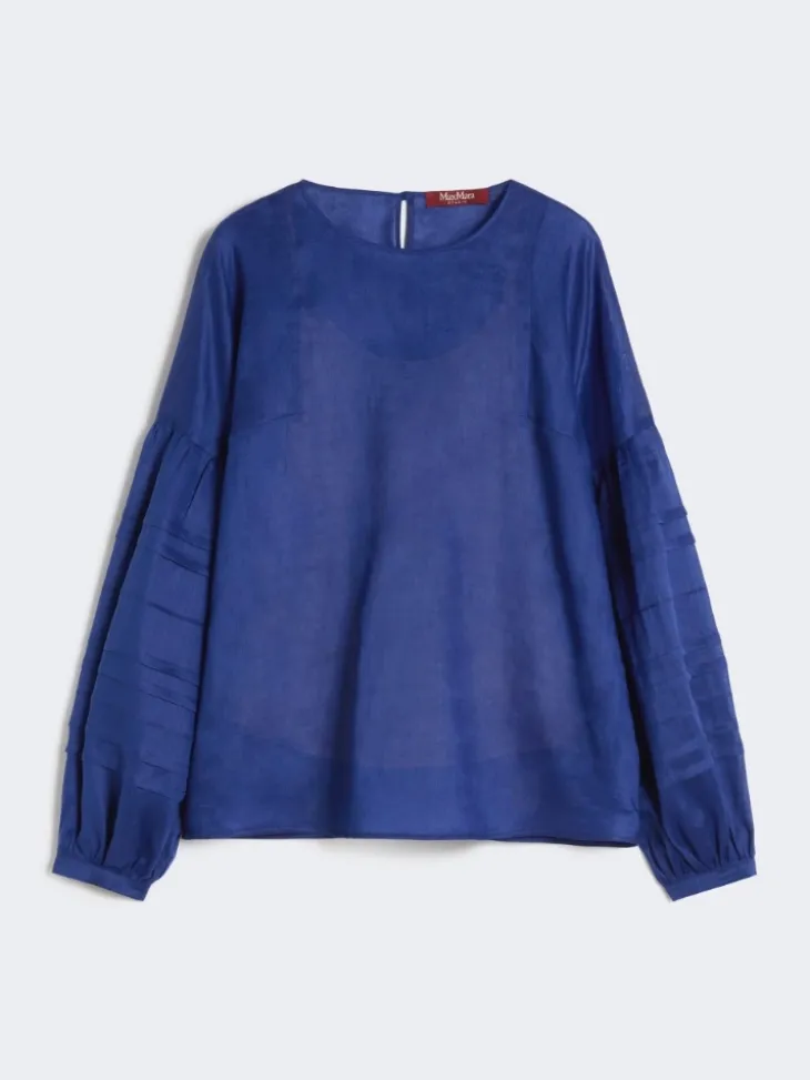 Ramie gauze blouse - NAVY