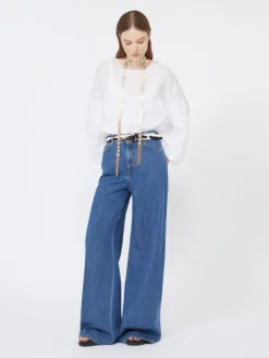 Ramie gauze blouse - WHITE
