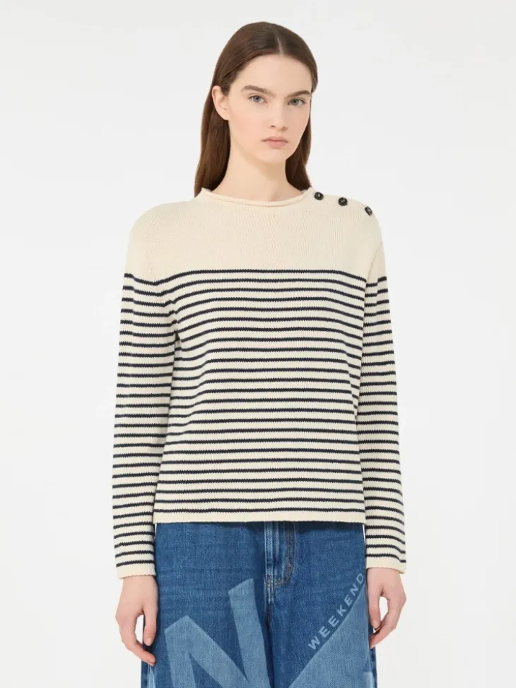 Relaxed-fit cotton sweater - NAVY