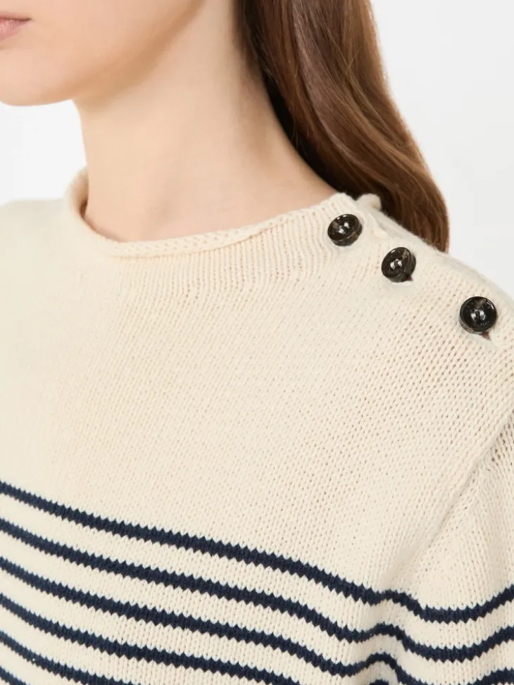Relaxed-fit cotton sweater - NAVY