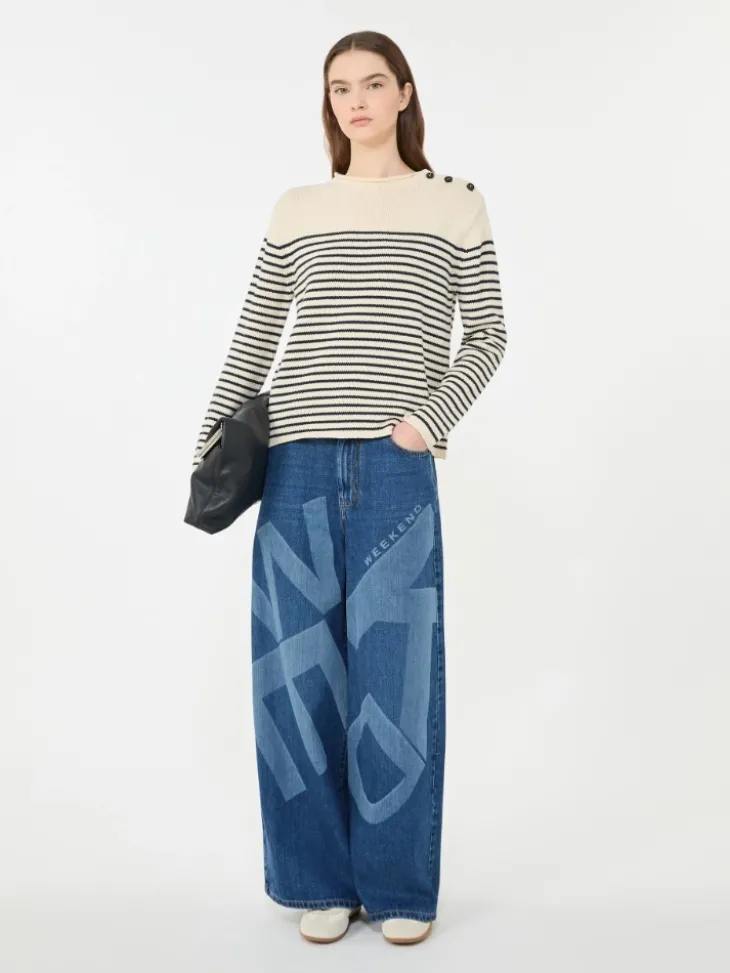 Relaxed-fit cotton sweater - NAVY