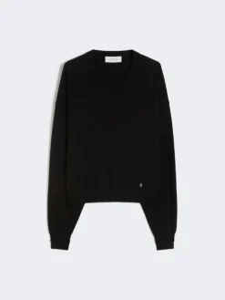 Relaxed-fit wool and cashmere sweater - BLACK
