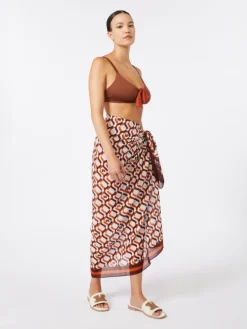 Reversible double jersey bikini top - CHOCOLATE