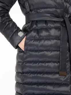 Reversible down jacket in water-repellent satin - MIDNIGHTBLUE