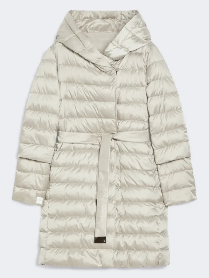 Reversible down jacket in water-repellent satin - LIGHT