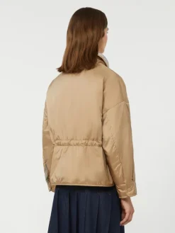 Reversible padded jacket in water-repellent canvas - HAZELNUT BROWN