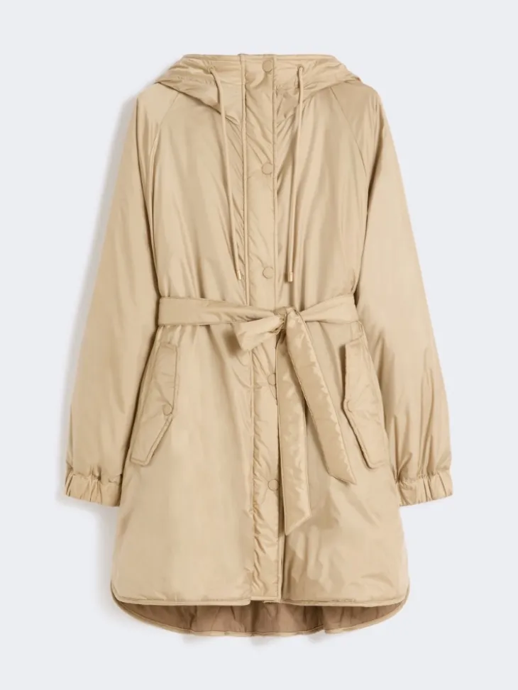 Reversible padded parka in water-repellent canvas - BEIGE