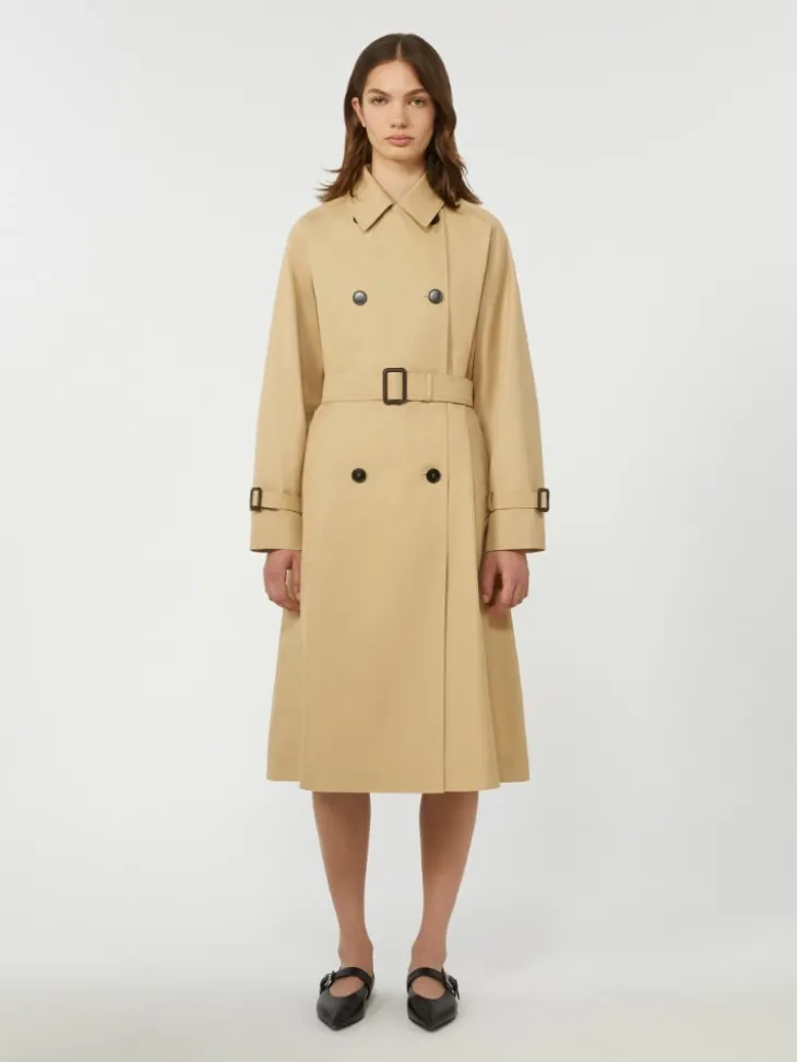 Reversible water-repellent gabardine trench coat - BEIGE