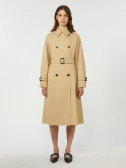 Reversible water-repellent gabardine trench coat - BEIGE