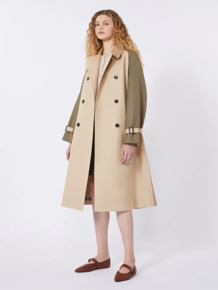 Reversible water-repellent gabardine trench coat - BEIGE