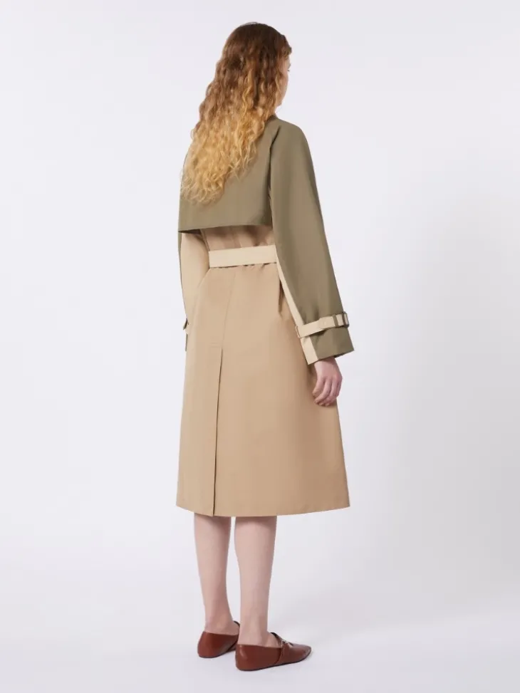 Reversible water-repellent gabardine trench coat - BEIGE