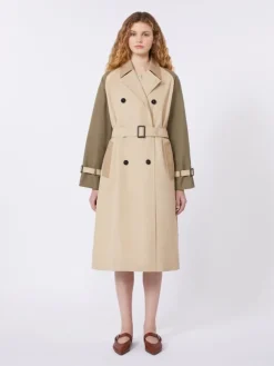 Reversible water-repellent gabardine trench coat - BEIGE