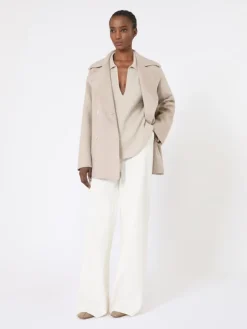 Ribbed cashmere jumper - BEIGE