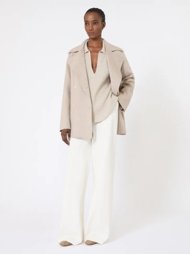 Ribbed cashmere jumper - BEIGE