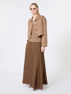 Ribbed woollen yarn gilet - CAMEL