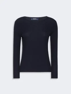Ribbed woollen yarn jumper - ULTRAMARINE