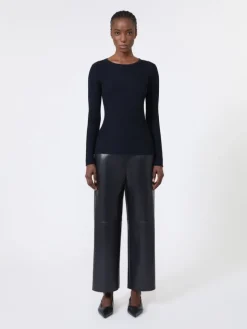 Ribbed woollen yarn jumper - ULTRAMARINE