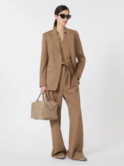 Rib-knit wool polo shirt - GOLD BEIGE BROWN