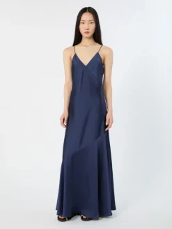 Satin slip dress - ULTRAMARINE