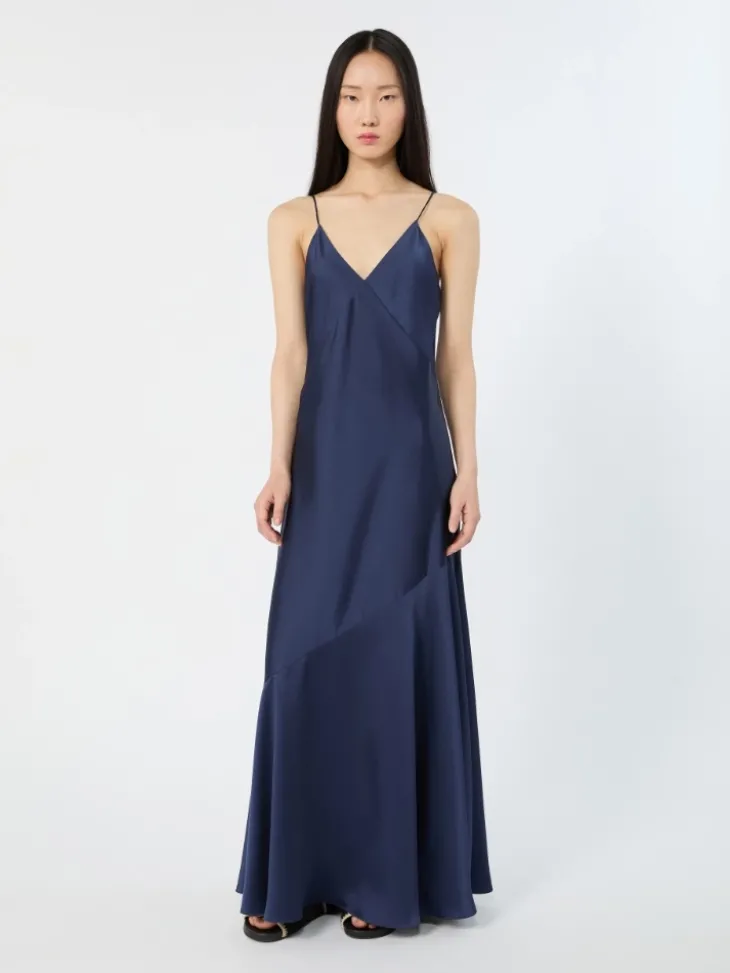 Satin slip dress - ULTRAMARINE
