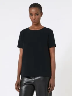 Satin T-shirt - BLACK