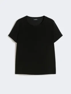 Satin T-shirt - BLACK