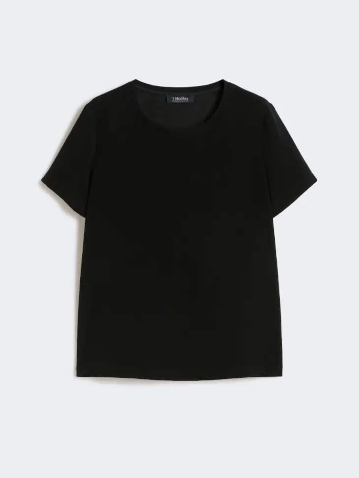 Satin T-shirt - BLACK