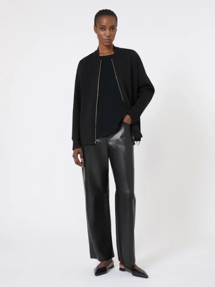 Satin T-shirt - BLACK