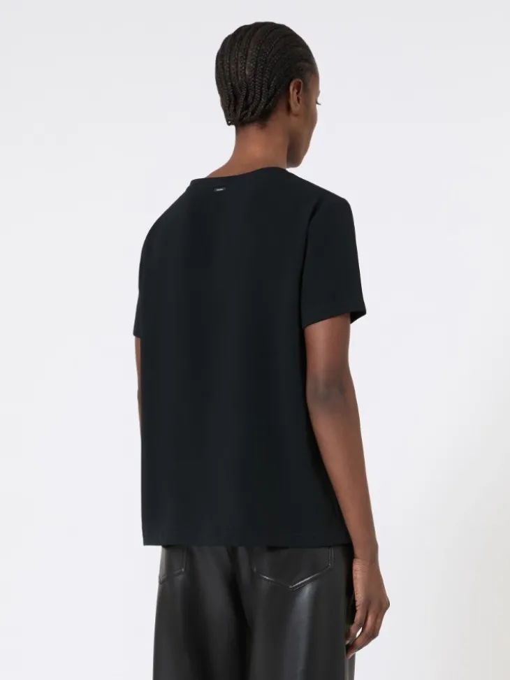 Satin T-shirt - BLACK
