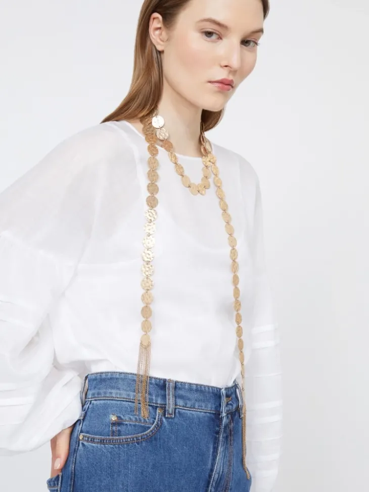 Scarf necklace with coin detail - GOLD