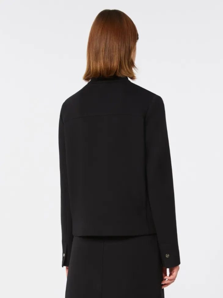 Scuba jersey biker jacket - BLACK