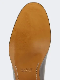 Semi-glossy leather moccasins - COCOA