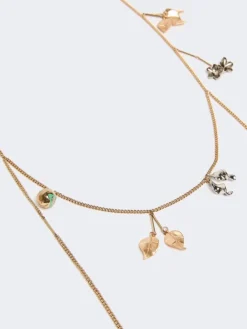 Set of metal and glass necklaces - EMERALD