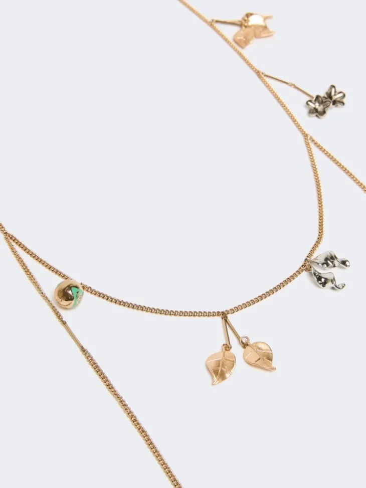 Set of metal and glass necklaces - EMERALD