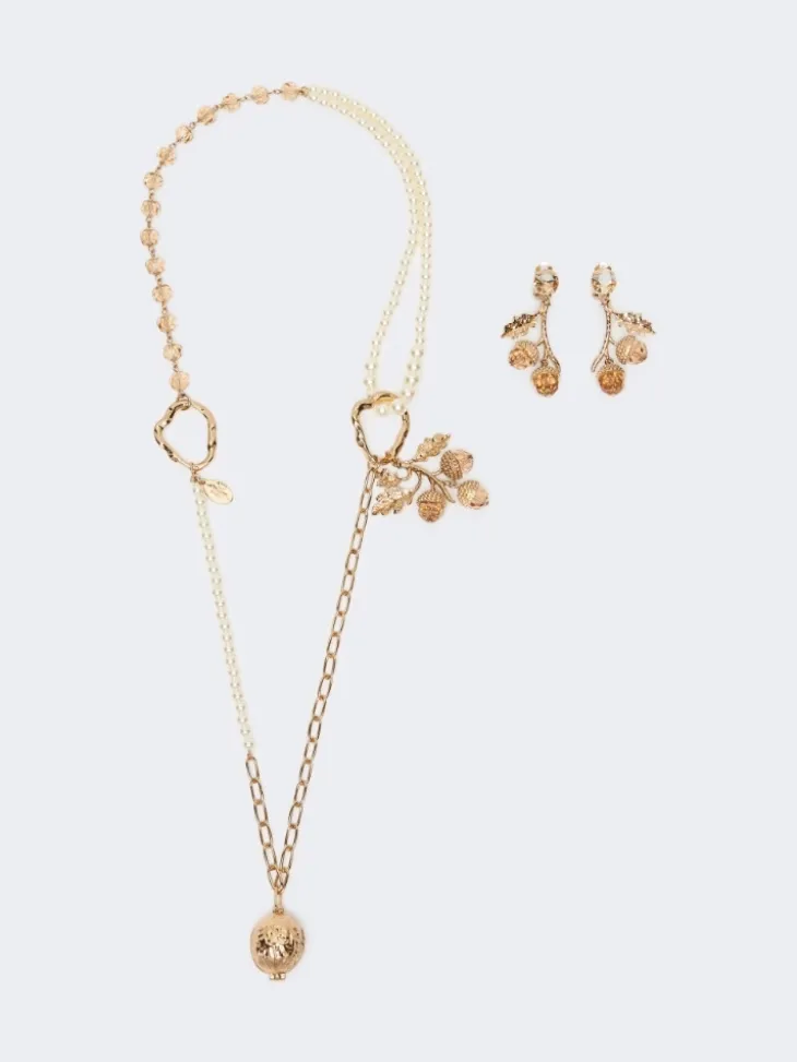 Set with charms and crystals - GOLD