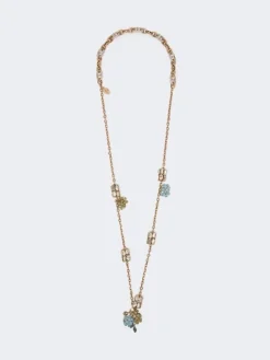 Set with flower and crystal details - GOLD