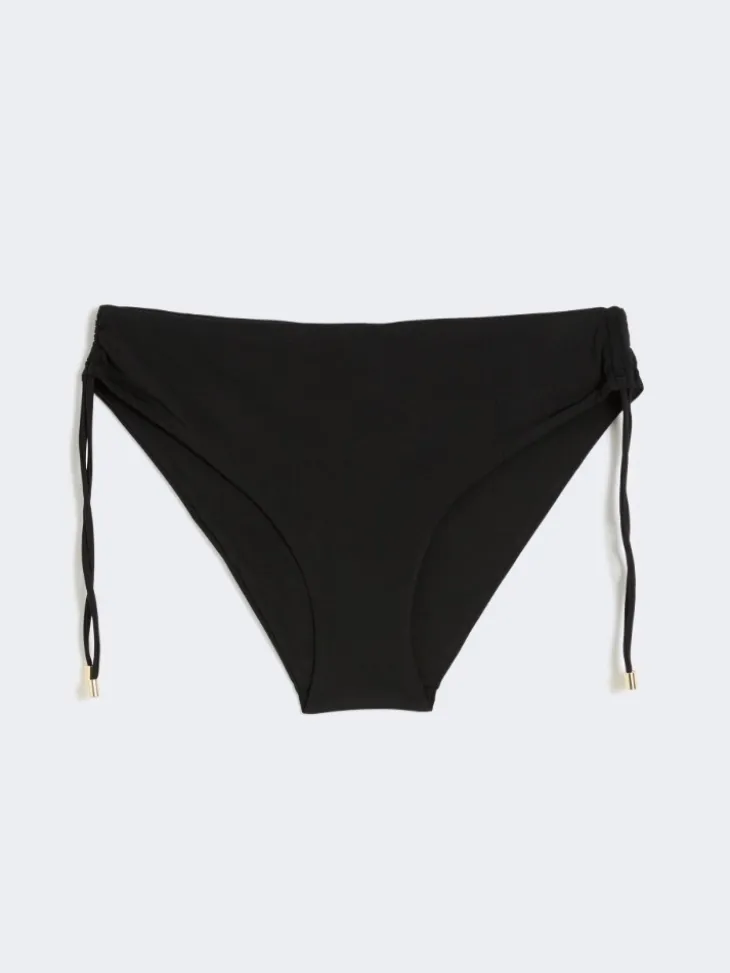Shiny jersey bikini bottoms - BLACK