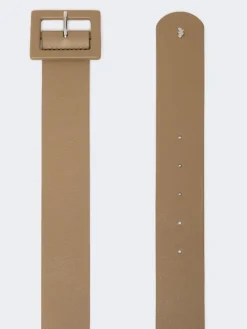 Shiny Nappa leather belt - TURTLEDOVE