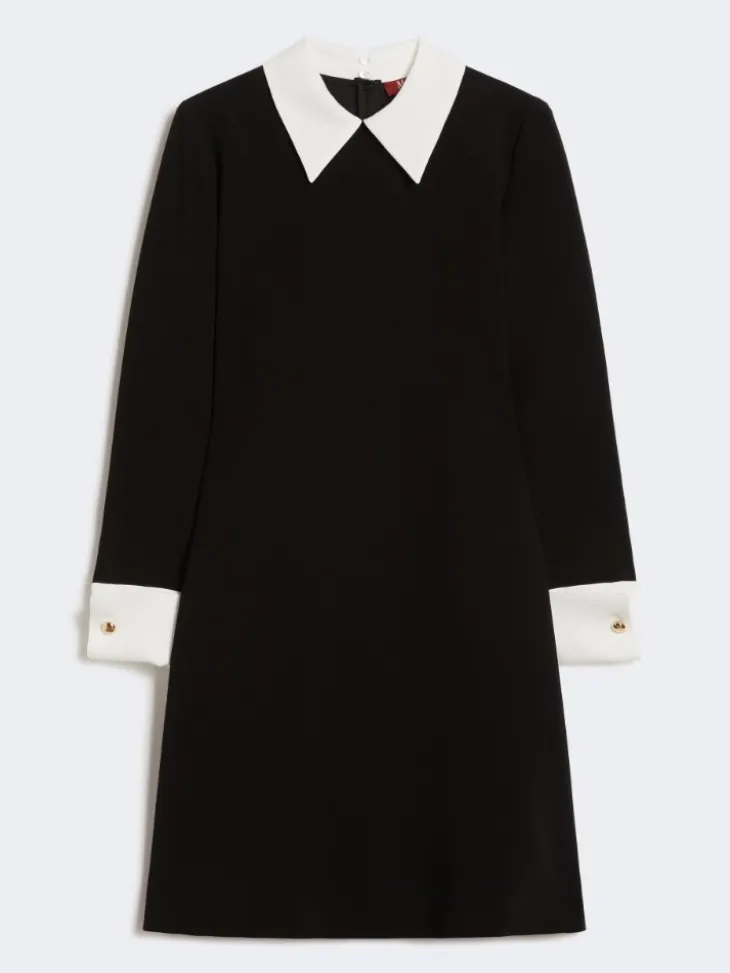 Short cady dress - BLACK