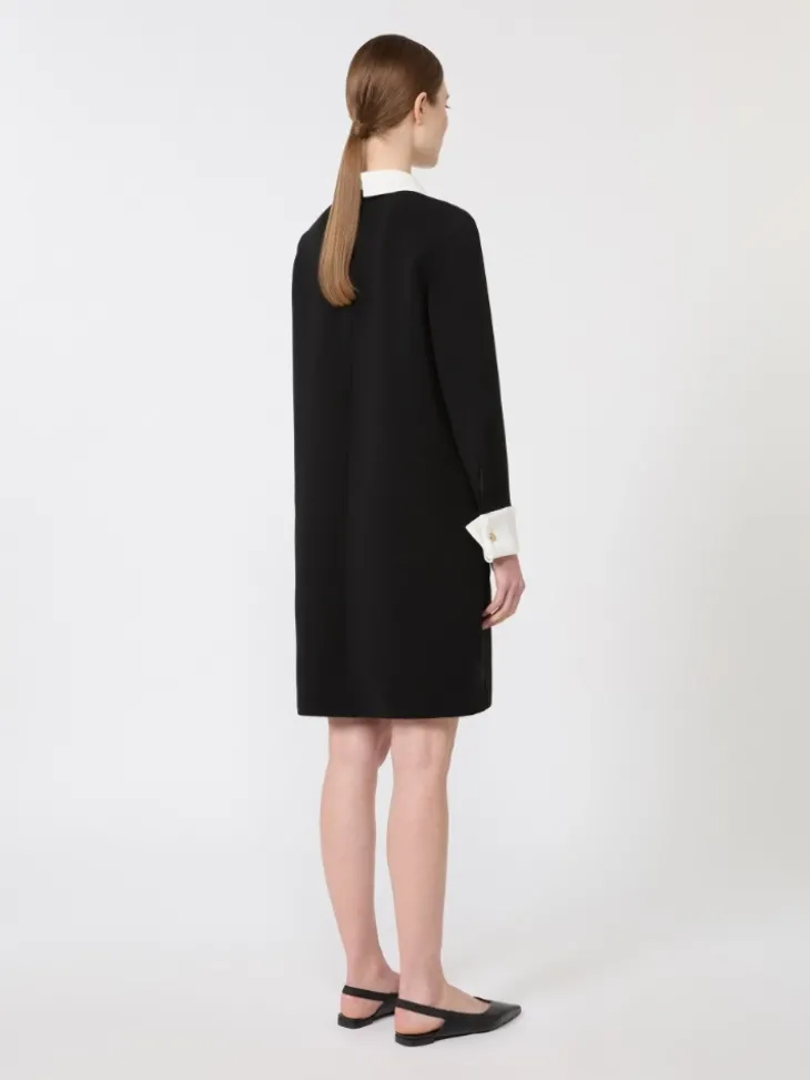 Short cady dress - BLACK