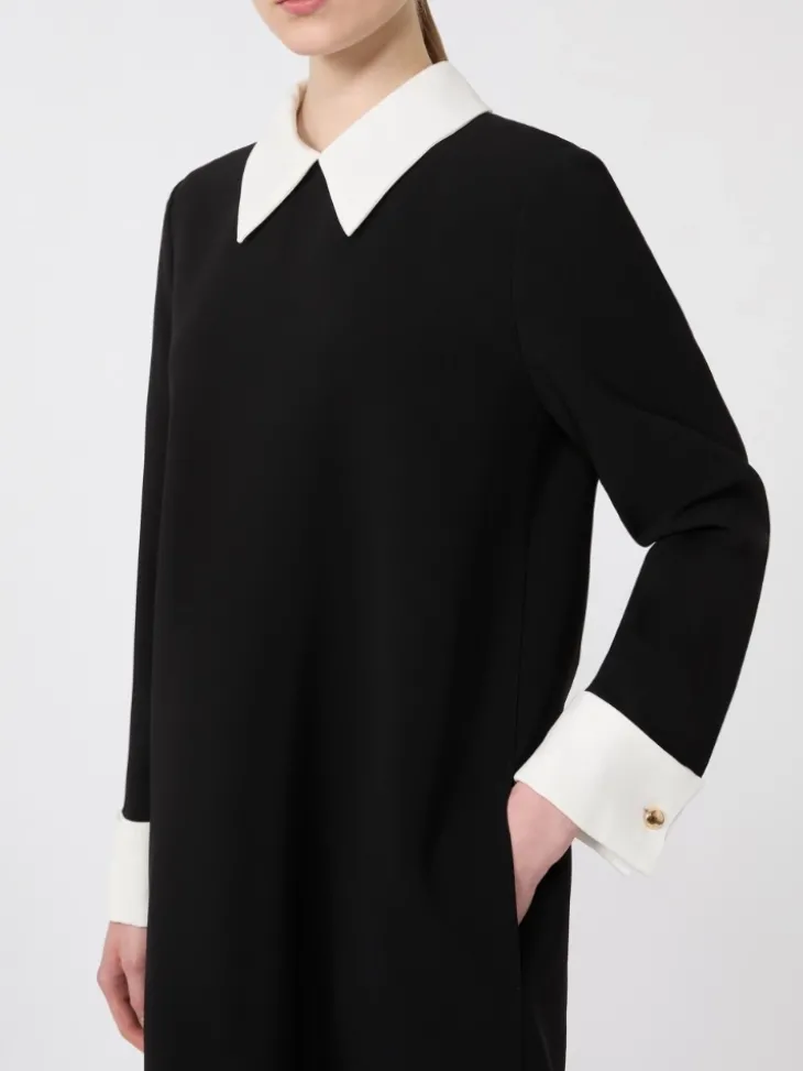 Short cady dress - BLACK