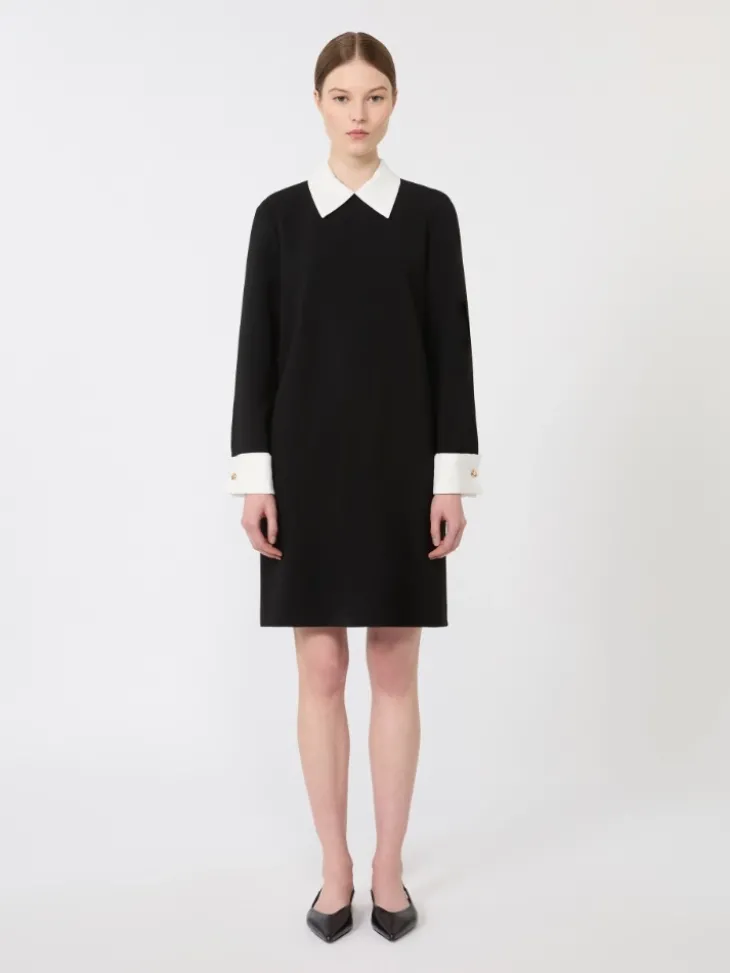Short cady dress - BLACK