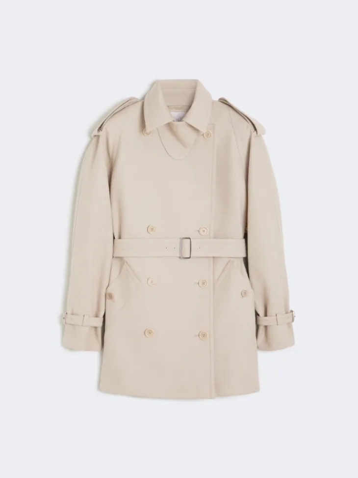 Short cotton duster coat - SAND