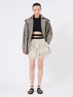 Short cotton duster coat - MEDIUM GREY