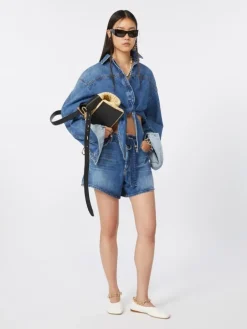 Short denim shirt - MIDNIGHTBLUE